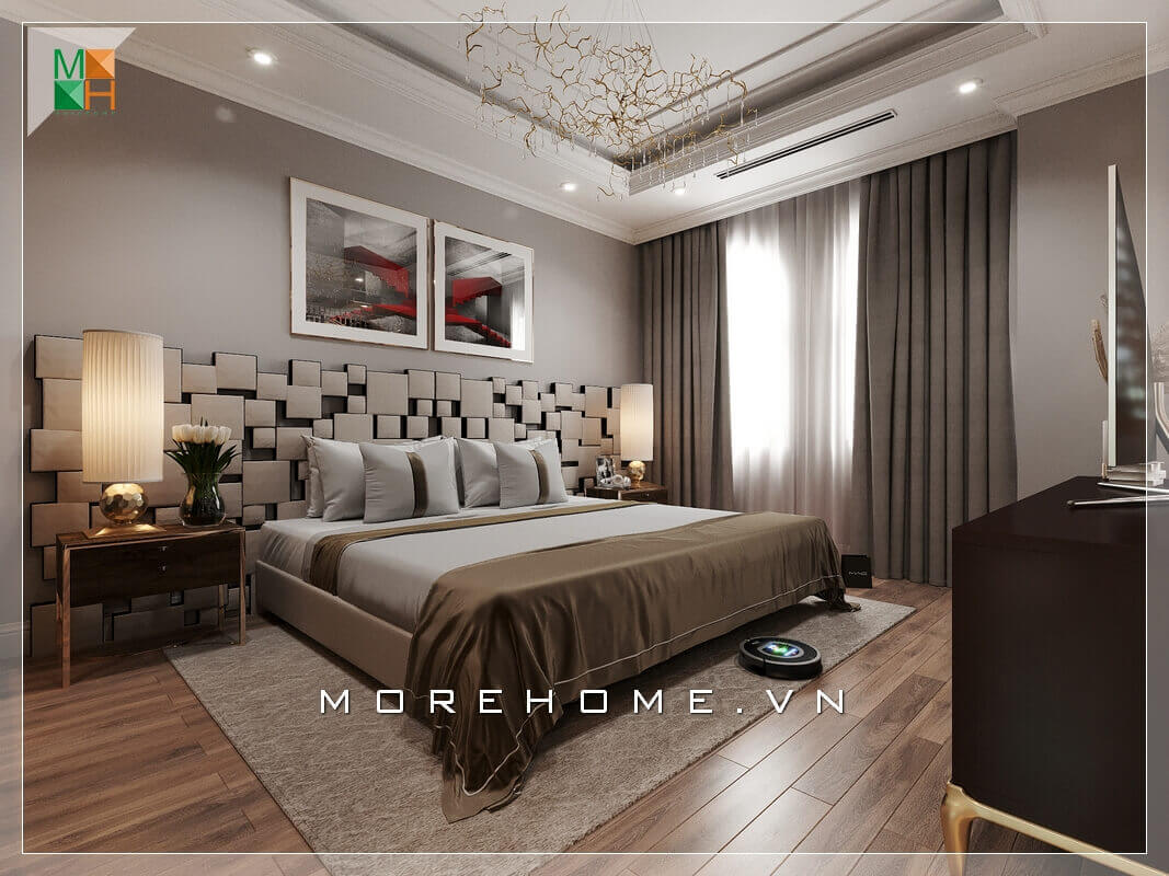 Ấn tượng với mẫu thiết kế nội thất phòng ngủ độc đáo, lạ mắt cho chung cư, nhà phố, biệt thự tone màu trầm đẳng cấp. Thiết kế phòng ngủ chung cư