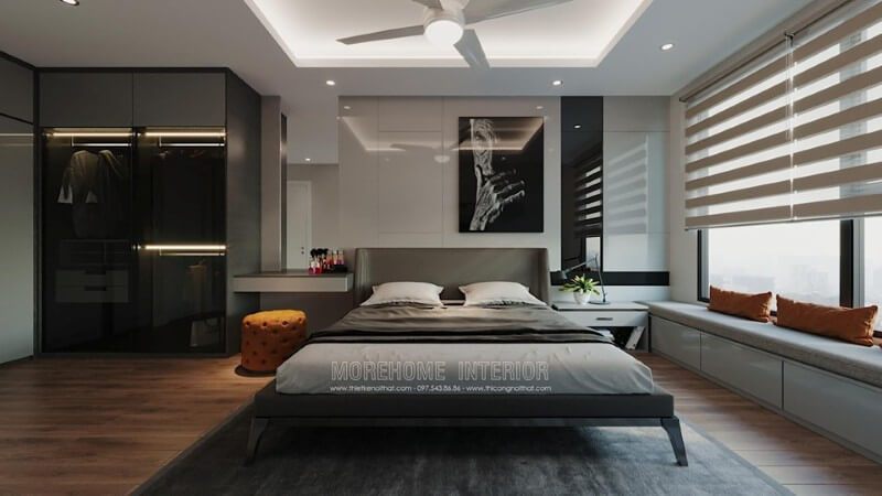 Thiết kế nội thất phòng ngủ chung cư cao cấp