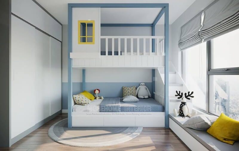 Phòng ngủ của bé luôn được thiết kế đơn giản và chất liệu gỗ tốt để đảm bảo độ an toàn khi sử dụng và an toàn sức khỏe cho bé