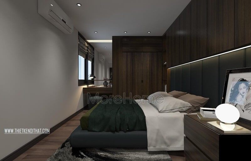 Đồ nội thất phòng ngủ được sản xuất 100% từ chất liệu gỗ công nghiệp MFC dán laminate đẹp hiện đại